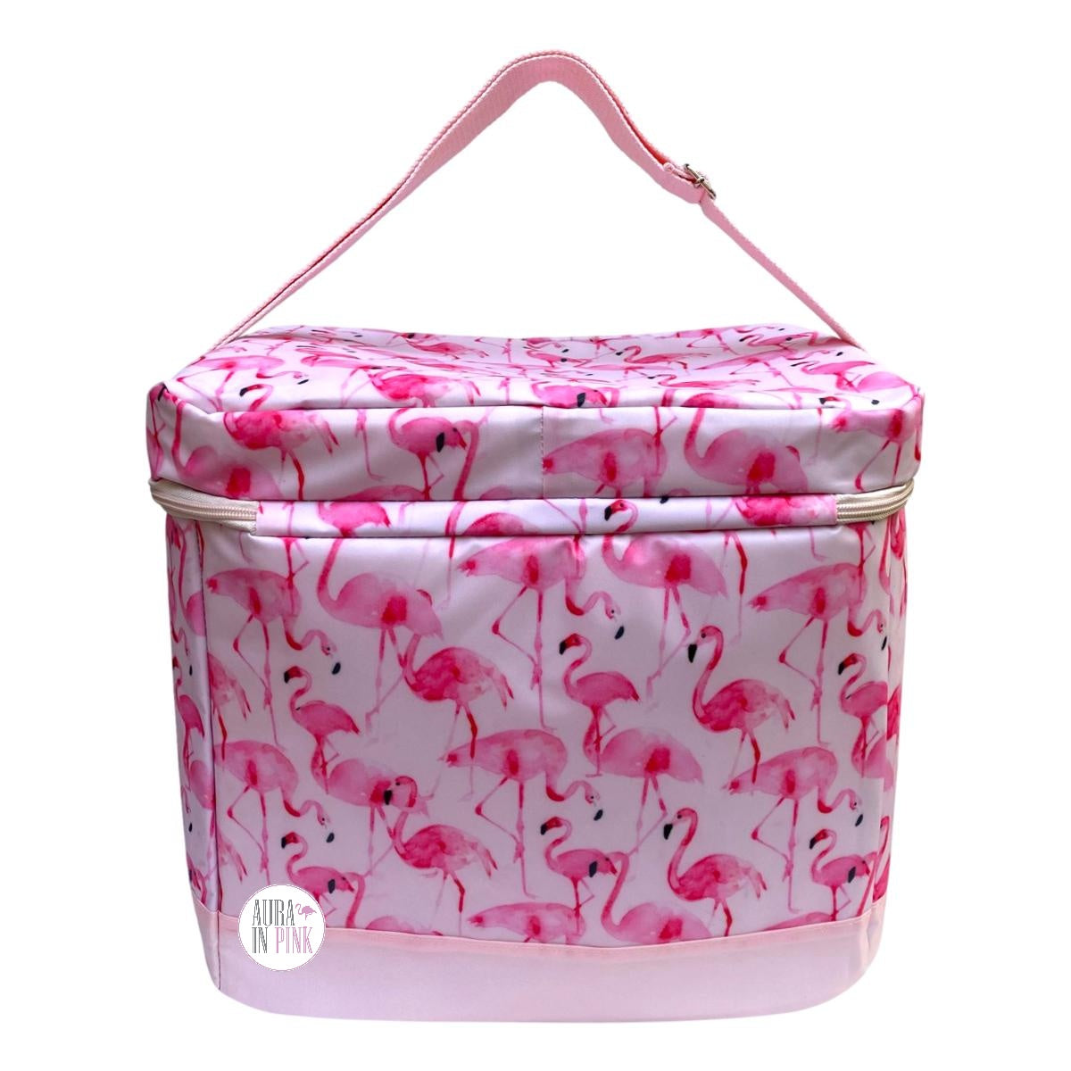 Ciroa Just Chill Fancy Pink Flamingo Large Square Insulated Cooler