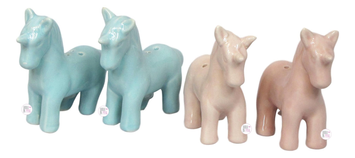 Glitter Galaxy Pink & Blue Unicorn Salt & Pepper Shaker Set