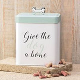 Amici Pet Give The Dog A Bone Dog Treat Canister - Aura In Pink Inc.