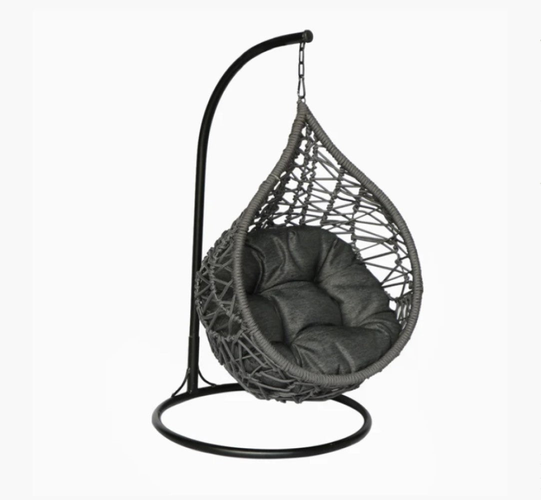 Modern Luxury Black Paracord Hanging Teardrop Cat Dog Pet Bed Aura In