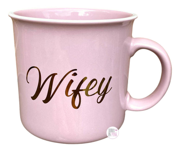 Coco + Lola Premium Collection Blush Pink Wifey Coffee Mug - Aura In Pink Inc.