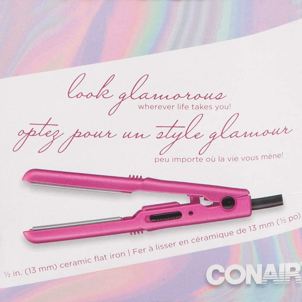 Conair 1.5 Inch Hot Pink Mini Hair Straightening Ceramic Flat Iron w/I –  Aura In Pink Inc.