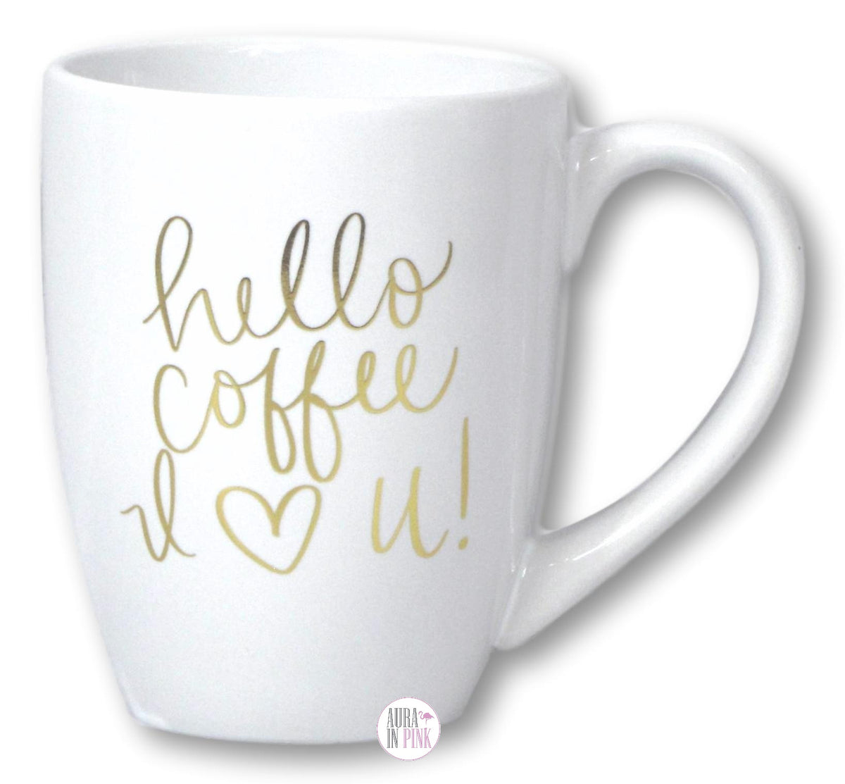 Eccolo Dayna Lee Collection Large Coffee Mug Hello Coffee I Love You