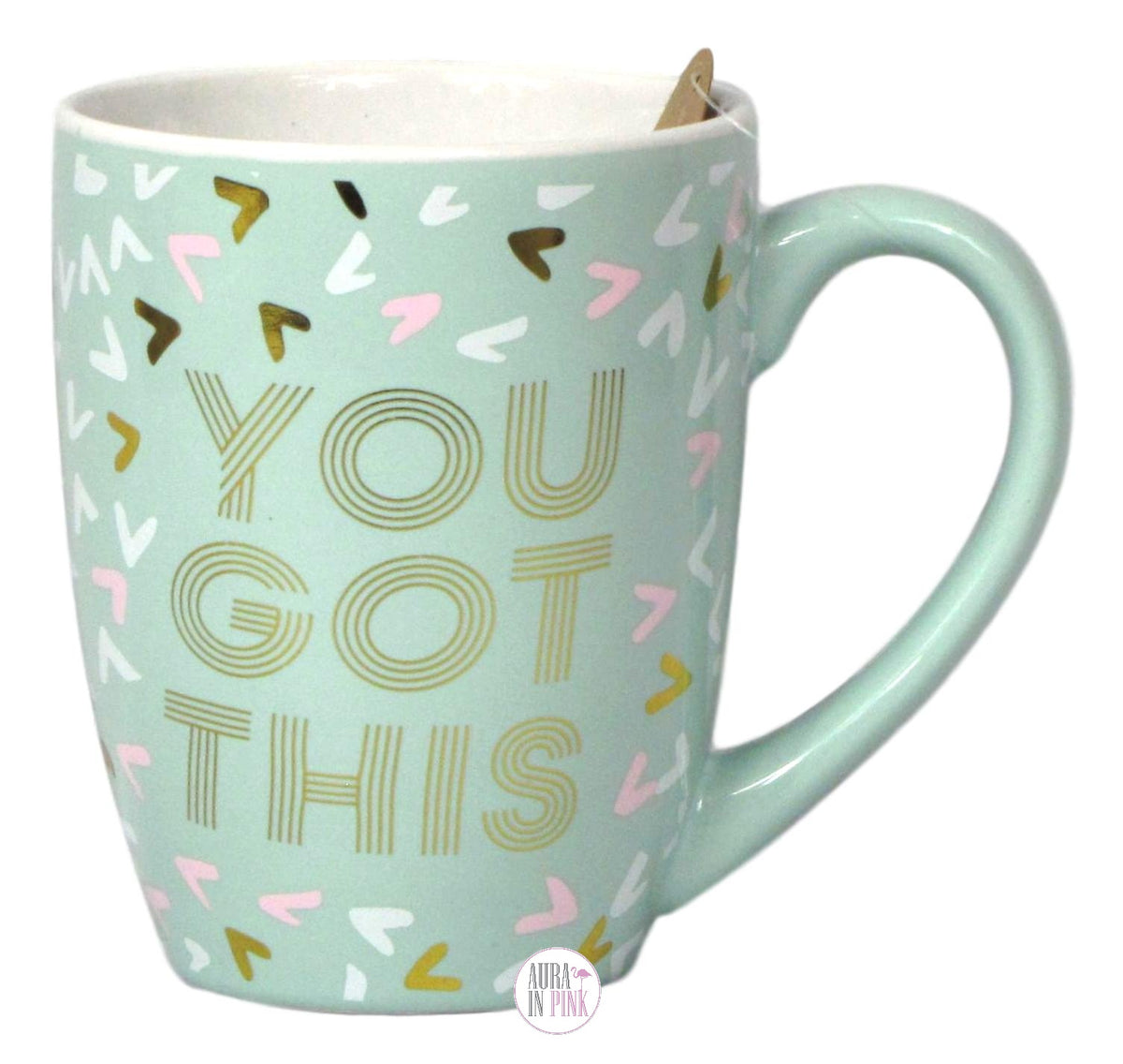 Eccolo Large Inspirational Coffee Mug Mint Green You Got This Aura