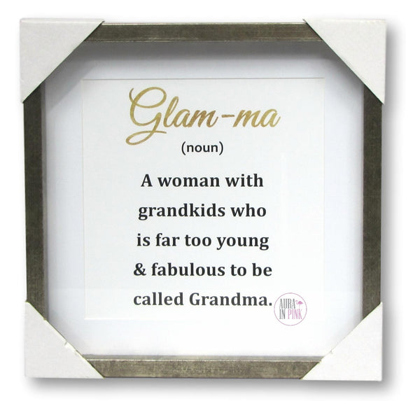 Glam-ma Framed Art Print In Glass - Aura In Pink Inc.