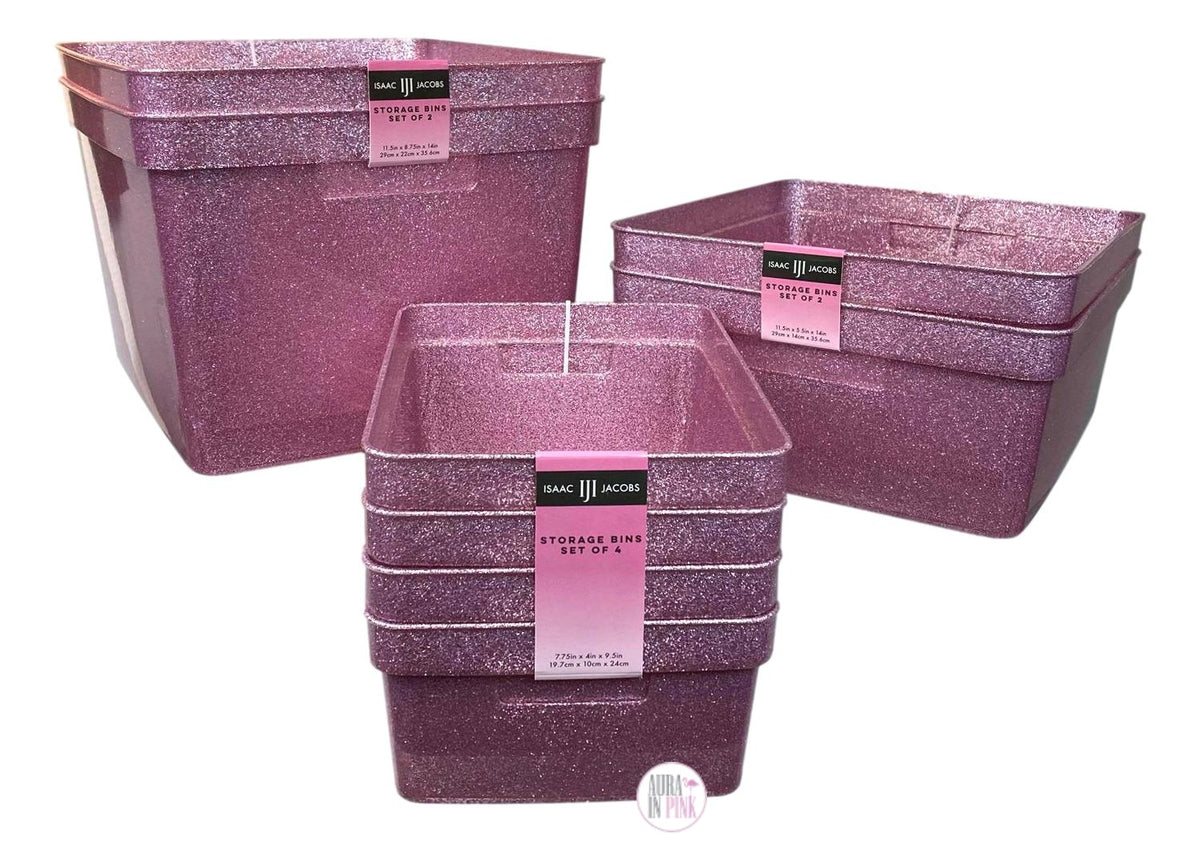 Isaac Jacobs Large Glitter Storage Bin (14” x 11.5” x 8.75”) Set w/Cut –  Isaac Jacobs International