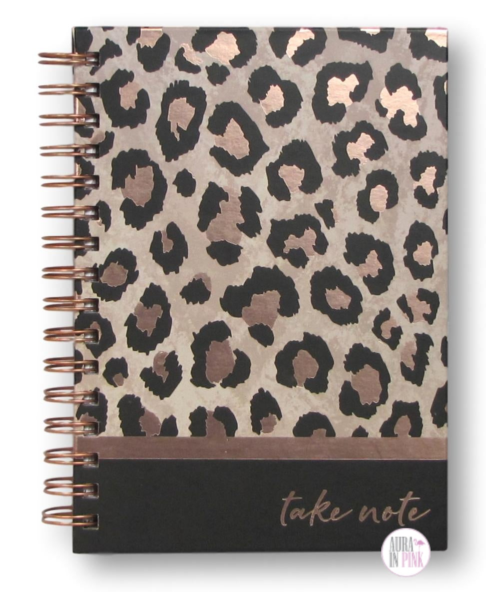 Lady Jayne Ltd. Rose Gold Leopard Take Note SpiralBound Journal Aura