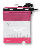 Fabulous Waterproof Nylon Laundry & Shoe Bag Set - Aura In Pink Inc.