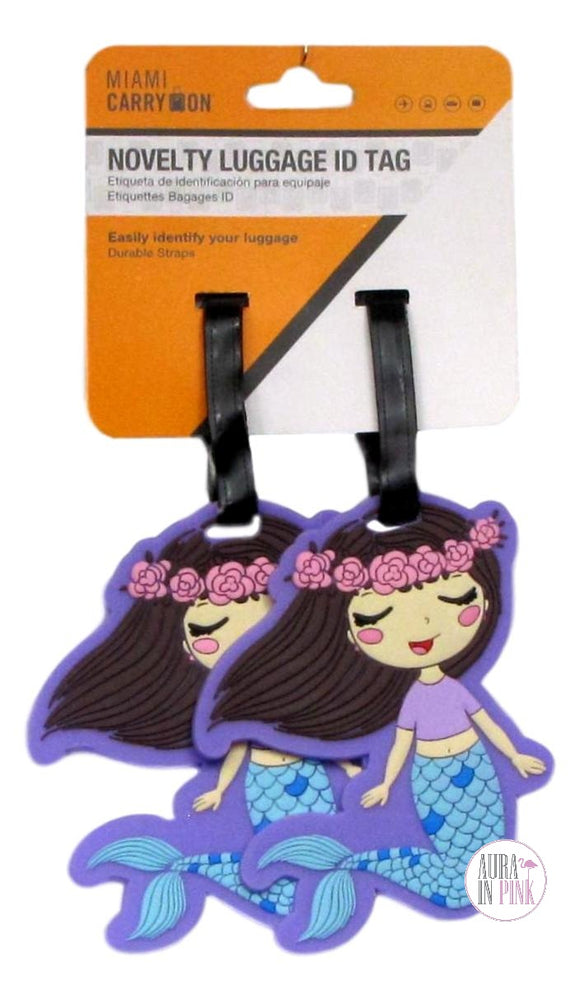 Miami Carry On Mermaid Luggage Tags Set of 2 - Aura In Pink Inc.