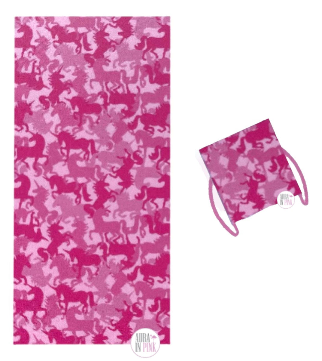 Tommy Bahama Kids Pink Unicorns Cotton Beach Towel & Backpack – Aura In Pink Inc