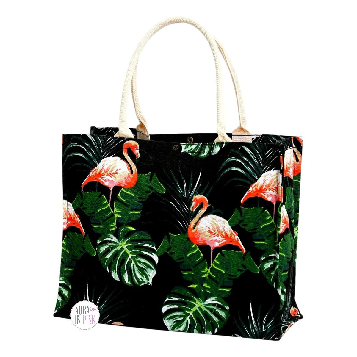 MINI GROTTO CANE TOTE, NATURAL X AURA PINK main image 1