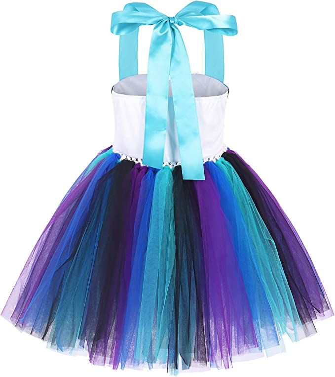 Tutu Dreams Mermaid Metallic Scales Aqua Purple Blue Black Tulle Tutu Dress w/Matching Tiara 10-12Y Extra Large Tutu Dreams Mermaid Metallic Scales Aqua Purple Blue Black Tulle Tutu Dress w/Matching Tiara 10-12Y Extra Large