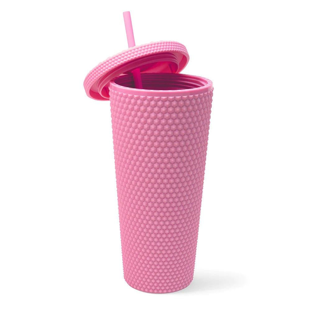 West & Fifth Extra Large Matte Pink Diamond Studded Tumbler