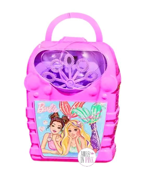 Barbie Dreamtopia Mermaids Pink Bubble Machine & Bubble Solution - Aura In Pink Inc.