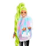 Barbie Extra Fashion Accessories Cotton Candy Faux Fur Coat, Glitter Pet & Cloud Bed Set