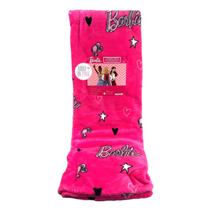 Barbie Herzen &amp; Sterne Übergroße dekorative Überwurfdecke aus rosa Plüsch, 127 x 177 cm