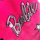 Barbie Hearts & Stars Pink Plush Oversized Decorative Throw Blanket 50" X 70"