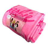 Barbie Scripted Logo Pink Plush Oversized Decorative Throw Blanket 50" x 70"