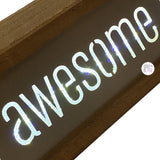 Be Awesome Today LED Lightbox Wood & Metal Light Up Tabletop/Shelf Sign