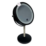 Bino Rhinestone Bling On Black LED Light Magnifying Vanity Mirror