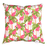 Bouffants & Broken Hearts Pink Flamingos & Palm Trees Indoor & Outdoor Decorative Pillows Cushions Set of 2