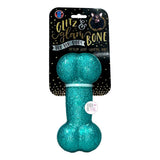 Bow Wow Pet Glitter Glitz & Glam Bone Squeaky Dog Toys - Purple, Green, Aqua