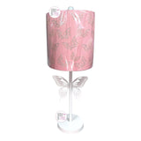 <transcy>Lampada unicorno in ceramica Cooper Ridge con paralume rosa a pois oro sfumato</transcy>