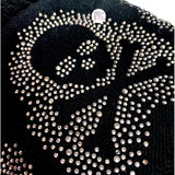 Casaba Crystal Diamond Bling Skull & Crossbones Black 2-Pc Hand Towel Set