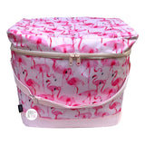 Ciroa Just Chill Fancy Pink Flamingos On Pink Square Insulated Cooler Bag