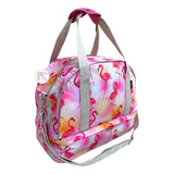 Ciroa Just Chill Fancy Pink Flamingos Pink Yellow Sunrise Dome Insulated Stacked Cooler Bag