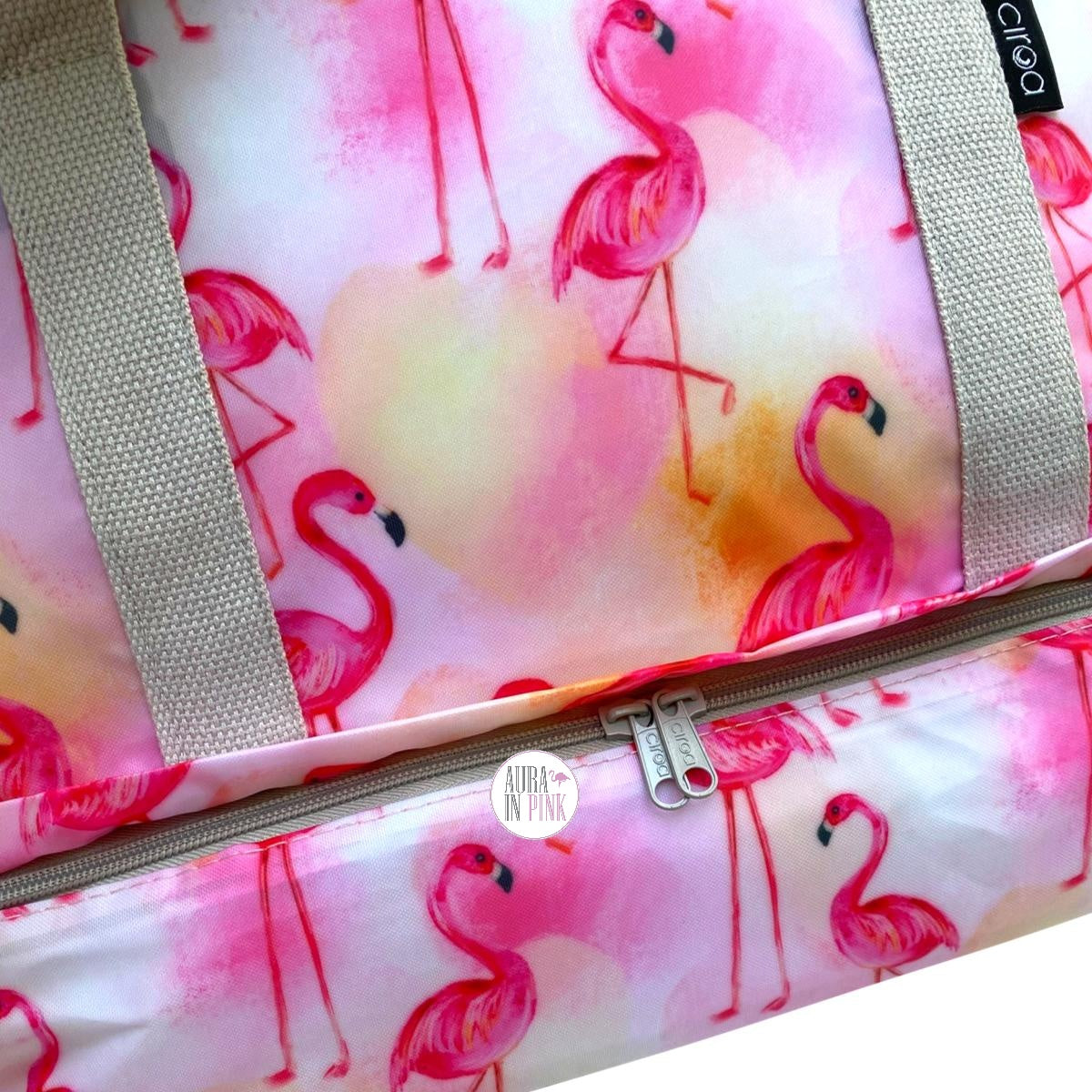 Ciroa Just Chill Fancy Pink Flamingo Large Square Insulated Cooler