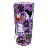 Clementine Paper Halloween Costume Cats Purple Stainless Steel Insulated Travel Tumbler w/Lid