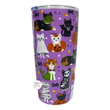 Clementine Paper Halloween Costume Cats Purple Stainless Steel Insulated Travel Tumbler w/Lid