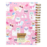 Clementine Paper Pawshionista Glam Dogs Pink Hard Cover Spiral-Bound Notebook