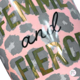 Coco + Lola Premium Collection Femme And Fierce Pink Leopard Print Fine Porcelain Mug w/Spoon & Tea Diffuser 3-Piece Set