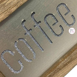 Coffee Solves Everything LED Lightbox Wood & Metal Light Up Tabletop/Shelf Sign