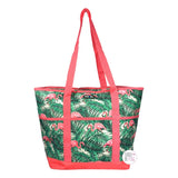 Cool2Go Tropical Palms Pink Flamingos XL Insulated Cooler Tote Bag