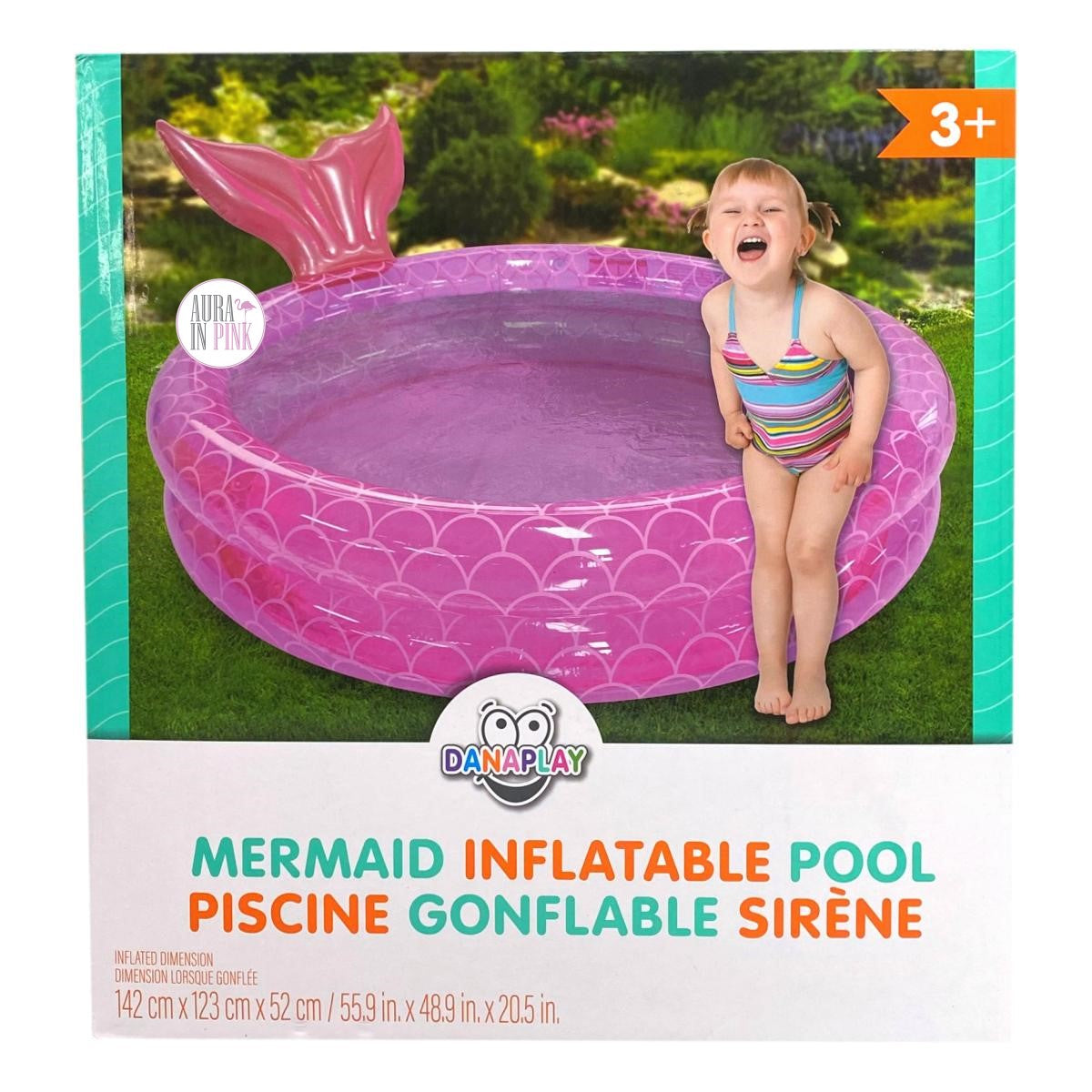 Danaplay Pink Mermaid Inflatable Pool – Aura In Pink - Main Image