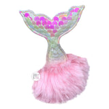 Danbar Global OMG Glam Bling Crown, Unicorn & Mermaid Tail Faux Fur Pom Pom Hair Elastics Set
