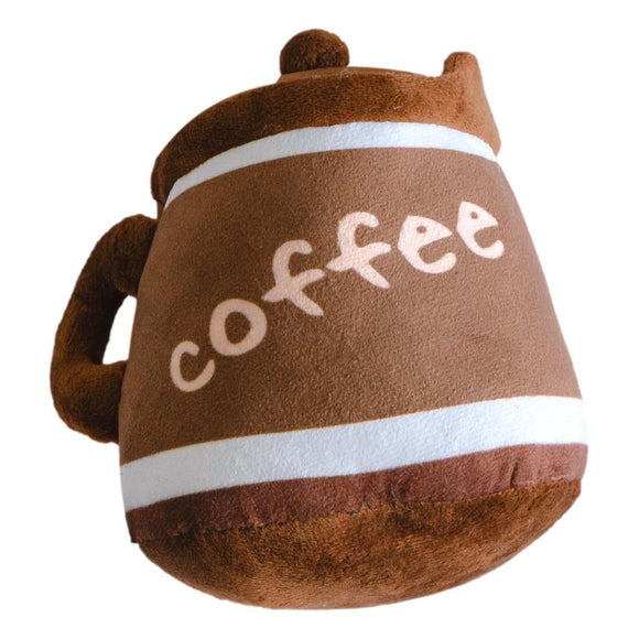 DexyPaws Coffeetime Puppuccino Coffee Pot Squeaky Crinkle Plush Dog Toy