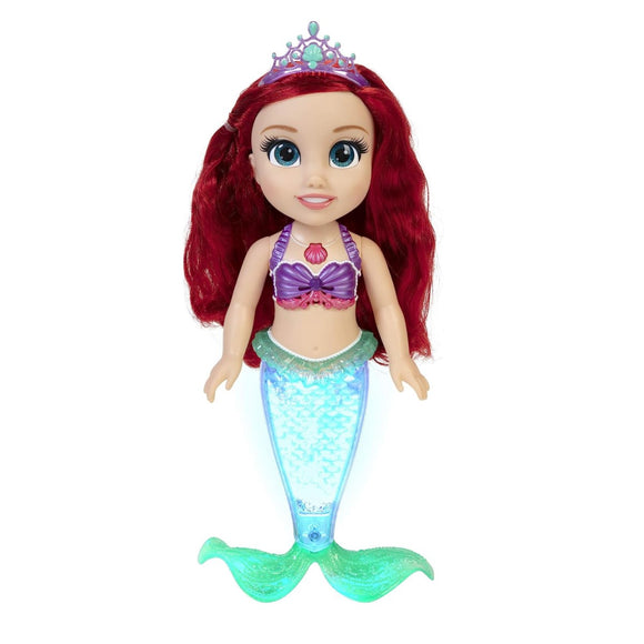 Disney Princess Sing & Sparkle Arielle, die Meerjungfrau – Interaktive Puppe mit flüssigem Glitzerschwanz