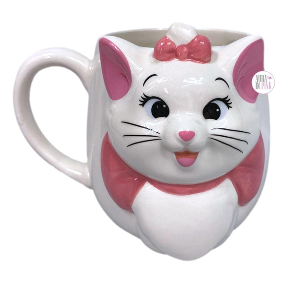 Disney The Aristocats I Woke Up Like This 3D Marie Relief Face Cat White & Pink Ceramic Coffee Mug