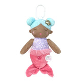 DreamGlo Plush Mermaid Musical Lullaby Travel Soothers  w/Stroller Hooks - Pink Or Blue Hair