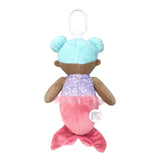 DreamGlo Plush Mermaid Musical Lullaby Travel Soothers  w/Stroller Hooks - Pink Or Blue Hair