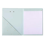 Eccolo Dayna Lee Collection Creating A Life I Love Aqua & White Striped Padfolio Clipboard w/Ruled Notepad