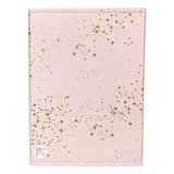 Eccolo Galaxy Gold Stars Pink Leatherette Ruled Folio Journal & Gold Pen Set