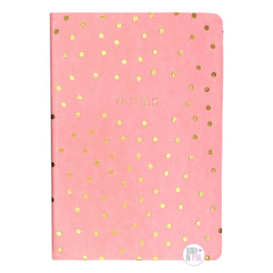 Eccolo Gold Polka Dots Pink Leatherette Notes Ruled Journal