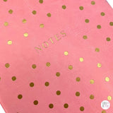 Eccolo Gold Polka Dots Pink Leatherette Notes Ruled Journal