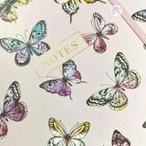 Eccolo Notes Pastel Butterflies Pink Hardcover Ruled Notebook