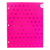 Eccolo Reflective Gold Hearts Hot Pink Pocket Folders Set Of 3